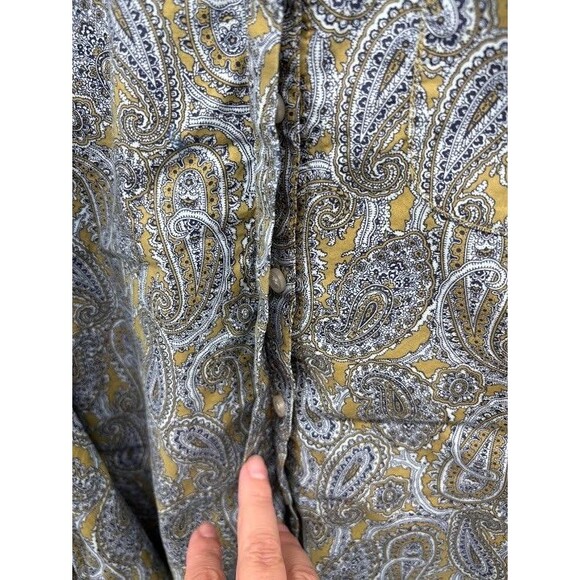 Land's End Women's 2X Paisley Button Down Tunic Top Mock Neck Has Pockets - Picture 5 of 8